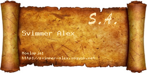 Svimmer Alex névjegykártya